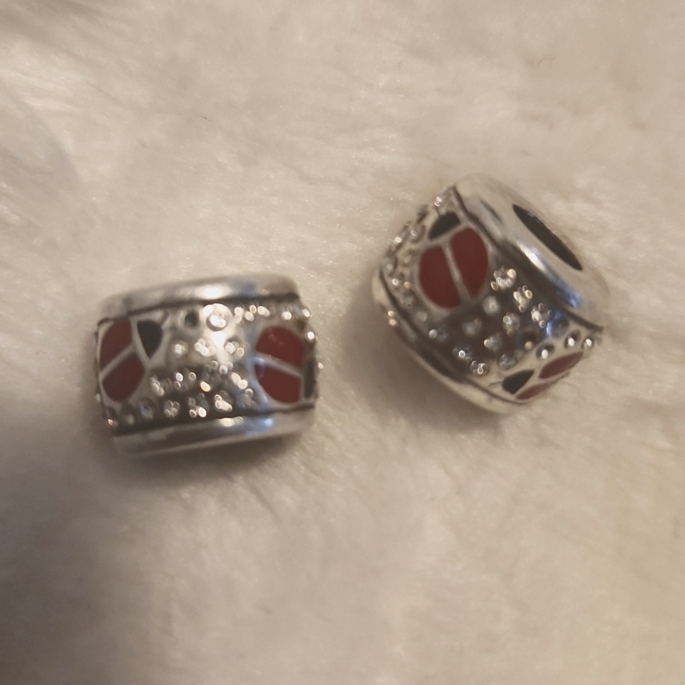 2 Brighton Lady bug Chams with stones